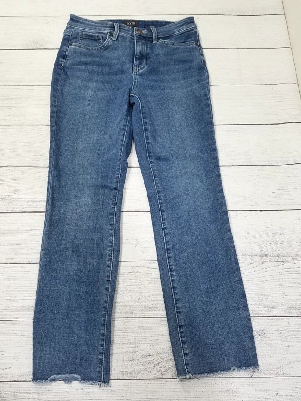 NYDJ Sheri Slim Frayed Hem Jeans Womens Size 0